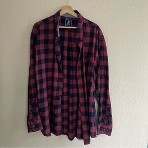 IZOD Navy and Red Plaid Men's Flannel